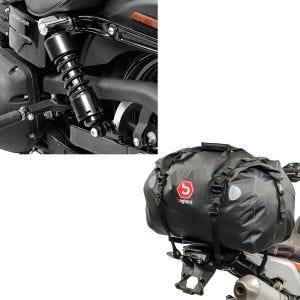 Set: Stossdämpfer 11" für Harley Dyna 1991-2017 Tieferlegung + Hecktasche Drybag XF60 Wasserdicht Volumen 60l_1