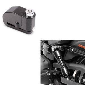Set: Stossdämpfer 11" für Harley Dyna 1991-2017 Tieferlegung + Bremsscheibenschloss Alarm 120dB schwarz_1