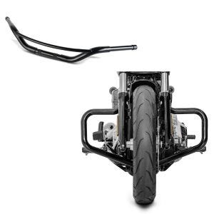 Set: Moto Pare Carter Craftride Mustache Pare cylindre compatible avec Harley Davidson Softail 18-24 noir + Guidon Hollywood 1-1/4" compatible avec Harley Davidson par Craftride Noir