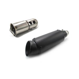 Set: Auspuff Schalldämpfer Zaddox Pace Edelstahl Schwarz + DB-Killer für Zaddox Auspuffe mit 51mm Krümmeranschluss_1