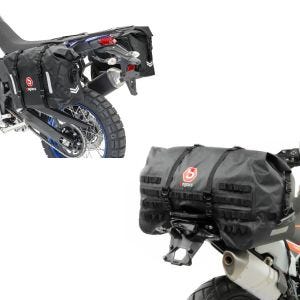 Set: Hecktasche SX70 70Ltr wasserdicht in schwarz + Satteltaschen Wasserdicht WP8 2x30L Rollverschluss Seitentasche_1