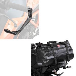 Set: Hecktasche Drybag XB50 Wasserdicht Volumen 50l + Hebelschützer X6 für Bremshebel Kupplung schwarz_1