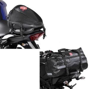 Set: Hecktasche Drybag XB50 Wasserdicht Volumen 50l + Hecktasche Race passend für Soziussitz in schwarz