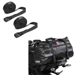 Set: Hecktasche Drybag XB50 Wasserdicht Volumen 50l + Spanngurt Set Zurrgurte 150cm 2 Stück in schwarz_1