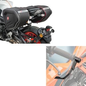 Set: Seitentaschen RF1 40-60 Liter Volumen Softshell + Hebelschützer Lever Guard Bremshebel Kupplung Hebelschutz X1 Schwarz