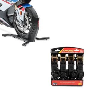 Set: ständer Easy-Evo in schwarz Wippe + Spanngurt Set Ratsche mit 4x Zurrschlaufe schwarz_1