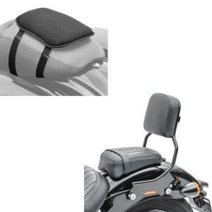 Set: Sissybar für Harley Davidson Softail 18-21 R1 Abnehmbar schwarz + Gel Sitzkissen Tourtecs S Komfortkissen universal in schwarz_1
