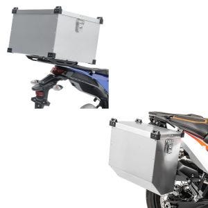 Set: Alu Topcase Namib 60 Liter Alukoffer Aluminium + Alukoffer Atlas 41l Aluminium-Seitenkoffer koffer_1