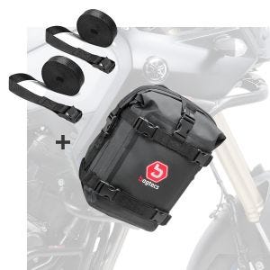 Sturzbügeltasche K3 6L sw + 2x Spanngurt 150cm sw für Kawasaki Versys 1000 / 650_1