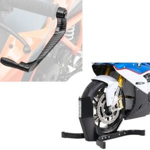 Set: Wippe Easy Plus Vorderradwippe ständer bis 21" schwarz + Hebelschützer X6 für Bremshebel Kupplung schwarz_1
