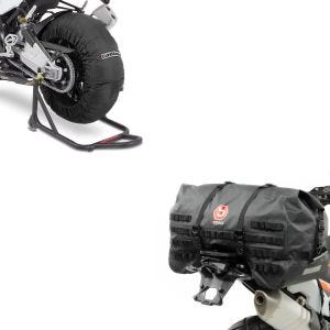 Set: Reifenwärmer Set 60-80-95 °C schwarz + Hecktasche SX70 70Ltr wasserdicht in schwarz_1