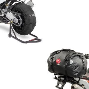 Set: Reifenwärmer Set 60-80-95 °C schwarz + Hecktasche Drybag XF60 Wasserdicht Volumen 60l_1