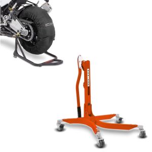 Set: Moto Couvertures Chauffantes 60-80-95 °C avant et arrière 17 " + Lève moto centrale Power orange sans plaque de base