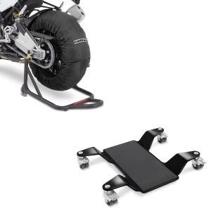 Set: Moto Couvertures Chauffantes 60-80-95 °C avant et arrière 17 " + Chariot Range pour béquille centrale Mover II, max. 320 kg, noir