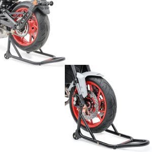 Set: Béquille d'atelier arrière ST Racing noir mat + Béquille d'atelier roue avant Front