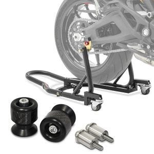 Set: Rangierhilfe Montageständer hinten Mover 2R bm + Schwingenschützer Bobbins für Montageständer M6-8 carbon_1