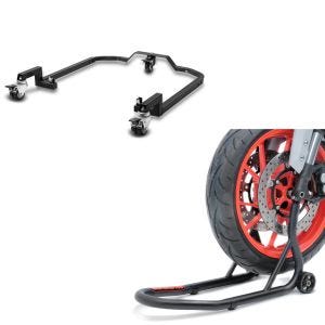 Set: Cadre Chariot avec Roulettes pour Noir + Béquille roue avant Front Fork noir mat