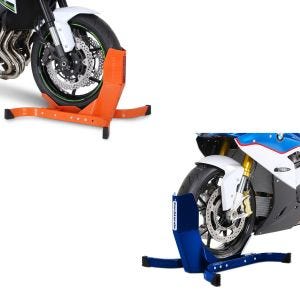 Set: Bloque Roue Easy-Plus Bequille Avant à 21 Pouces orange + Bloque Roue Easy-Plus Bequille Avant à 21 Pouces bleu