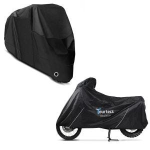 Set: Housse moto Tourtecs XL Bache moto en noir + Housse de Moto XXXL Bache Moto imperméable en noir
