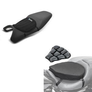 Set: Luftkissen Tourtecs Air ML Komfort Sitzkissen in schwarz + Gel Sitzkissen Tourtecs Neopren M Gelkissen Sitzauflage in schwarz_1