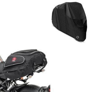 Set: Hecktasche X50 Gepäcktasche hinten 50Ltr in schwarz + Abdeckplane XL Faltgarage schwarz_1