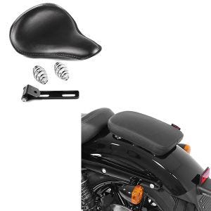 Set: Bobber Schwingsattel Slim mit Federn für Custombikes in schwarz + Sozius Saugnapf Sitzpad für Custom Bikes Glider X schwarz_1