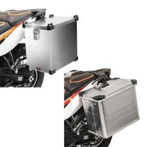 Set: Alukoffer Gobi 45 Liter Aluminium Seitenkoffer koffer + Alukoffer Namib 40Ltr Aluminium Seitenkoffer_1