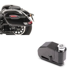 Set: Seitenkoffer Set Delaware 33Ltr rechts und links in schwarz + Bremsscheibenschloss Alarm 110dB BS-Motoparts Diebstahlschutz schwarz