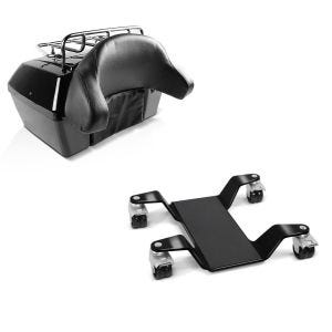 Set: Topcase Missouri 43Ltr für Chopper abschließbar schwarz + Rangierhilfe für Hauptständer Easy Mover III bis 400kg in schwarz_1