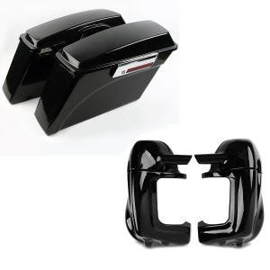 Set: Seitenkoffer Set Harley Touring 94-13 + Beinschild für Harley Davidson Touring 83-13_1