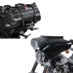 Set: Batwing Verkleidung für Harley Davidson + Hecktasche Drybag XB50 Wasserdicht Volumen 50l_1
