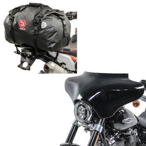 Set: Batwing Verkleidung für Harley Davidson + Hecktasche Drybag XF60 Wasserdicht Volumen 60l_1