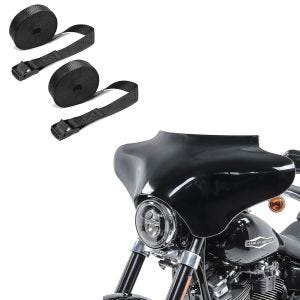 Set: Batwing Verkleidung für Harley Davidson + Spanngurt Set Zurrgurte 150cm 2 Stück in schwarz_1