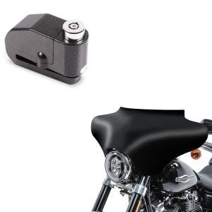 Set: Batwing Verkleidung für Harley Davidson matt + Bremsscheibenschloss Alarm 120dB schwarz_1