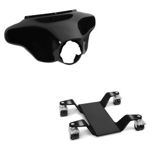 Set: Batwing Verkleidung für Harley Davidson Touring 96-13 in schwarz + Rangierhilfe für Hauptständer Easy Mover III bis 400kg in schwarz_1