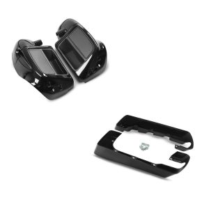 Set: Carénage des jambes compatible avec Harley Davidson Touring Modeelle 2014-23-24 Craftride avec prise d'air noir + Extensions du Sacoches Rigides compatible avec Harley Davidson Touring 14-24 Craftride noir