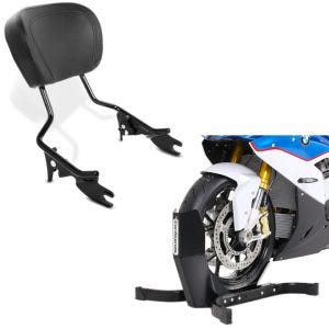 Set: Sissybar passend für Harley Davidson Touring Modelle 09-24 Craftride in schwarz + Motorradwippe Constands Easy-Plus Motorradständer bis 21 Zoll schwarz