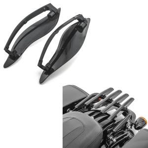Set: Gepäckträger passend für Harley Davidson Touring 09-24 Craftride abnehmbar in schwarz + Seitlicher Windabweiser passend für Harley Davidson Touring 14-24 schwarz Craftride