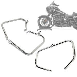 Set Pare carter TR1 + Protection de sacoche compatible avec Harley Davidson Touring 97-08 Craftride chrome