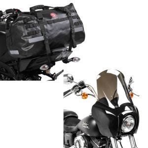 Set: Frontverkleidung für Harley Dyna Low Rider / Street Bob MG5 sg + Hecktasche Drybag XB50 Wasserdicht Volumen 50l_1