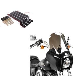 Set: Frontverkleidung für Harley Dyna Low Rider / Street Bob MG5 sg + Haltesatz Chopper Seitenkoffer / Harte Satteltaschen_1