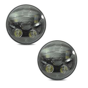 2x Hauptscheinwerfer LED 5,75 Zoll für Harley Sportster 1200 Iron 18-20 schwarz von Craftride Spar-Set_1