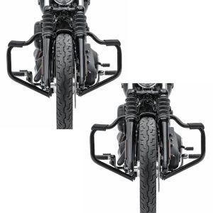 2x Pare cylindre Mustache compatible avec Harley Davidson Softail Sport Glide 18-24 noir 32mm Craftride Set Discount