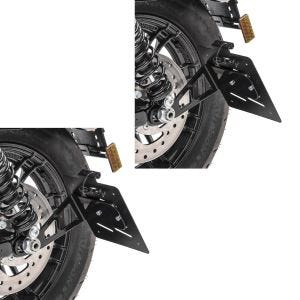 2x Kennzeichenhalter seitlich M passend für Harley Davidson Sportster 04-20 schwarz Craftride Spar-Set
