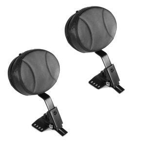 2x Fahrer Rückenlehne Round passend für Harley Davidson Touring Modelle 97-24 Craftride Spar-Set