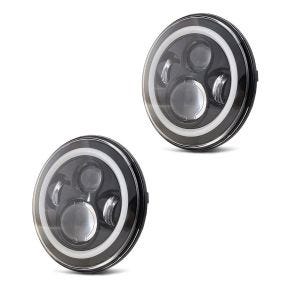 2x LED Scheinwerfer 7 Zoll für Harley Davidson Hauptscheinwerfer Tagfahrlicht Craftride schwarz Spar-Set_1