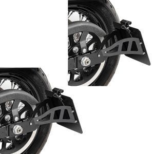 2x Support de plaque latérale compatible avec Yamaha XVS 650-1100 Drag Star 96-07 Craftride noir Discount Set