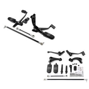 2x vorverlegte Fußrastenanlage für Harley Davidson Sportster 04-13 Craftride in schwarz Spar-Set_1
