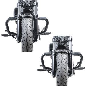 2x Sturzbügel Mustache II für Harley Davidson Sportster 04-20 Schutzbügel schwarz Craftride Spar-Set_1