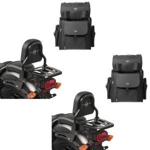 2x Sissybar XS3 + Hecktasche für Honda Rebel 500 17-21 mit Gepäckträger Craftride Spar-Set_1